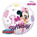 Loftus International Loftus International Q1-2862 22 in. Minnie Mouse 1st Birthday Bubble Balloon Q1-2862